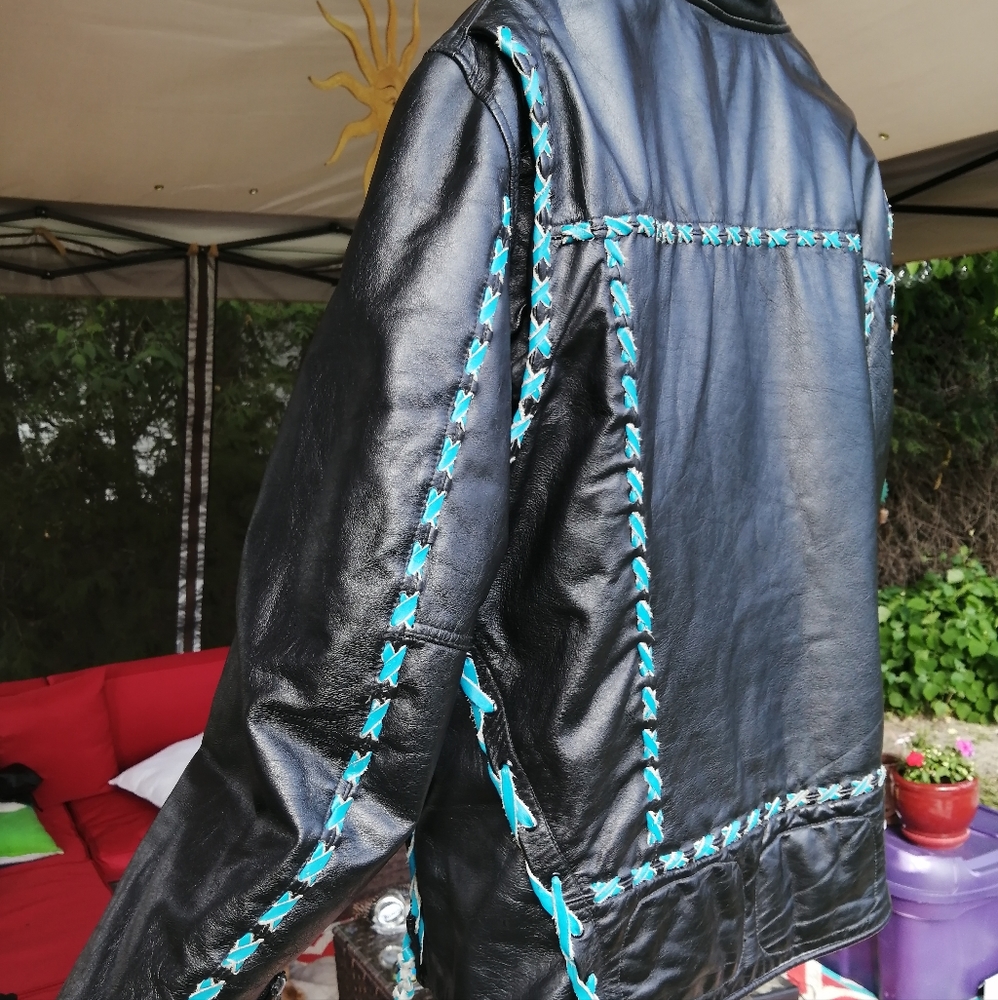 Blue Threaded Leather w/ Removable Liner